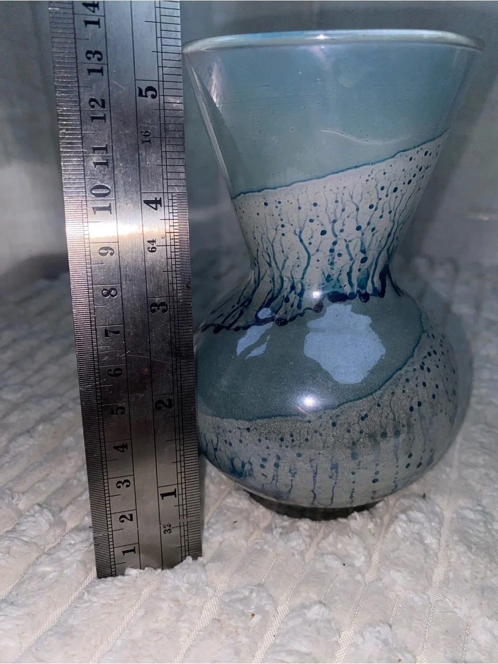 Vintage Simron (Israel) Hand Painted Art Glass Gourd Vase